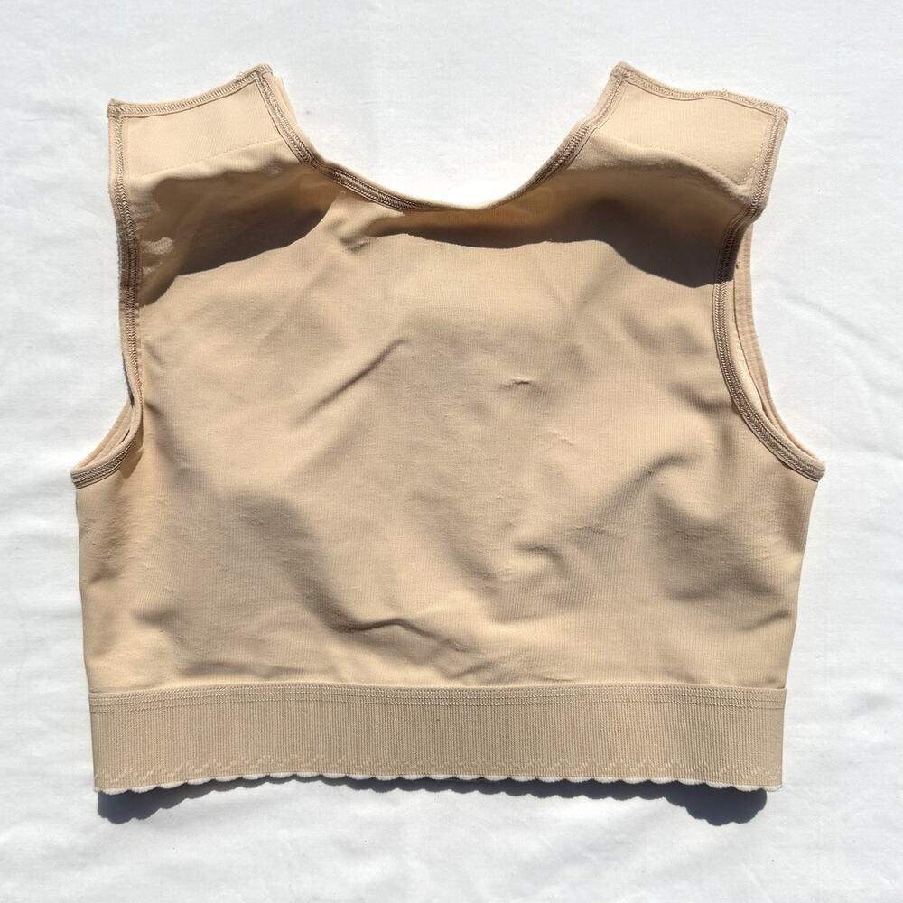 Marena Recovery Women's Nude Front Zip Compression Bra - Light Beige - Picture 3 of 3